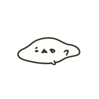 🍥 słodki, kawaii, blob, biały, naklejka, kreskówka, postać telegram sticker