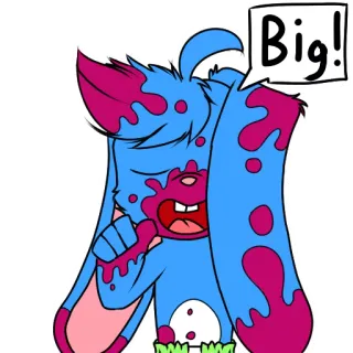 👍 Big! lapin, dessin animé, mignon, animal, personnage telegram sticker