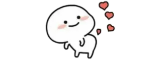 🍚 Cartone animato, Carino, Amore, Cuori, Personaggio telegram sticker