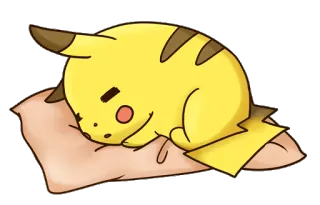 💛 Pikachu pikachu, pokemon, slaap, schattig, cartoon telegram sticker