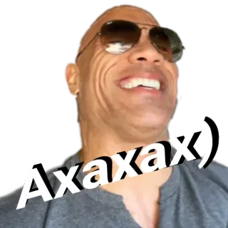 😂 Axaxax Dwayne Johnson, The Rock, actor, celebrity, meme, sticker telegram sticker
