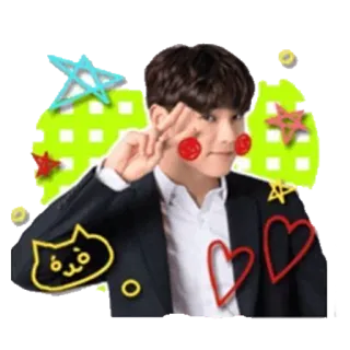 ✌️ pessoa, paz, corações, gato, fofo telegram sticker