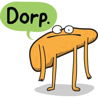 😒 Dorp. dessin animé, personnage, autocollant, dorp, drôle, idiot whatsapp sticker