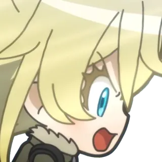 😦 Anime, blonde Haare, Cartoon, Figur, Illustration whatsapp sticker
