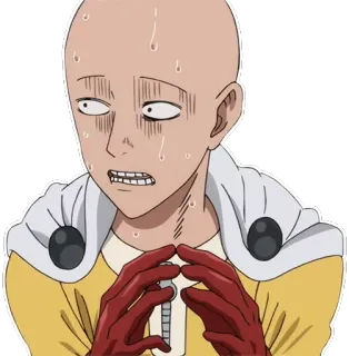 😰 Saitama One-Punch Man anime, manga, character, one punch man, saitama, worried telegram sticker