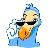 😎 dodo, vogel, zonnebril, cool, blauw telegram sticker