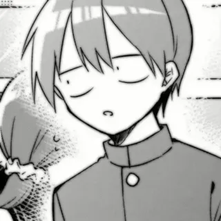 🗞 Anime, Mangá, Personagem, Retrato, Menino, Preto e branco, Desenho animado telegram sticker