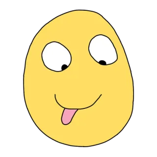 😛 emoji, rosto, amarelo, língua whatsapp sticker