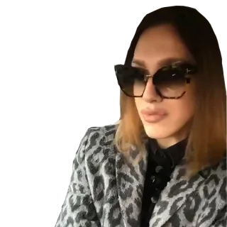 😐 Frau, Sonnenbrille, Leopardenmuster, Mode, Porträt telegram sticker