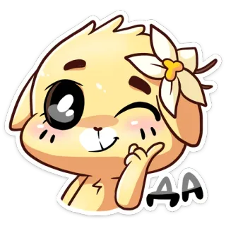 😉 AA kawaii, dễ thương, chó, biểu tượng cảm xúc, nhãn dán, phim hoạt hình, hoạt hình telegram sticker