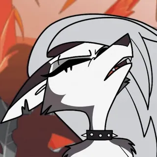 😩 Loona Helluva Boss 狼, 地獄犬, アニメ, 漫画, Loona, Helluva Boss telegram sticker