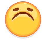 😞 эмодзи, грустный, несчастный, лицо, выражение, желтый whatsapp sticker