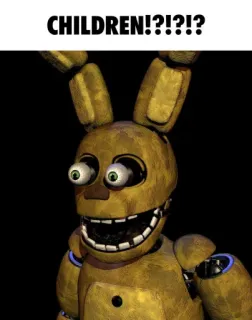 👦 Springtrap Five Nights at Freddy's CHILDREN?!?!?!? Animatronik, Horor, Video game, Menakutkan, Seram telegram sticker