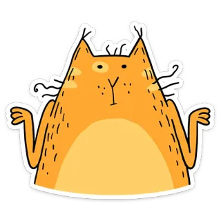 🤗 gato, dando de ombros, laranja, desenho animado, adesivo telegram sticker