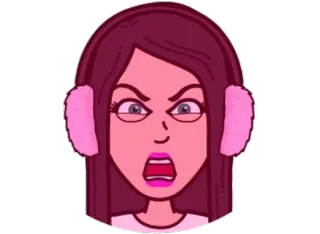 😡 wütend, genervt, Frau, Cartoon, Avatar, sauer, verärgert telegram sticker
