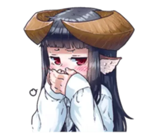 😌 Anime, Ragazza, Corna, Rossore, Carino, Demoniaco telegram sticker
