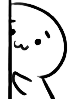 😶 Dessin animé, Mignon, Personnage, Simple, Gribouillage, Qui regarde whatsapp sticker