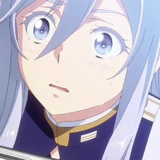 💎 Lena 86 - Eighty Six Anime, Garota, cabelo azul, triste, uniforme militar, 86 - Eighty Six telegram sticker