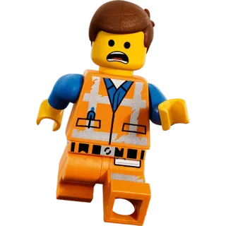 😟 Emmet Brickowski The Lego Movie Lego, Emmet, The Lego Movie, operaio edile, cartone animato, personaggio telegram sticker