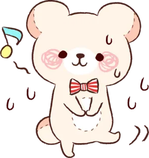 😅 süß, Bär, Cartoon, kawaii, Tier, Musik, tanzen telegram sticker