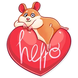 ❤ hello hamster, heart, hello, cute, animal, sticker telegram sticker