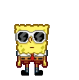 ๐ Spongebob Squarepants spongebob, squarepants, cartoon, pixel art, sunglasses telegram sticker
