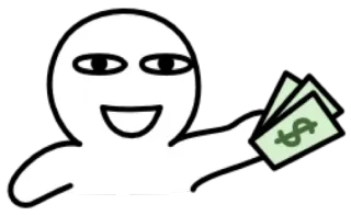 😀 Geld, Reichtum, Bargeld, Dollar, Strichmännchen, Gier telegram sticker