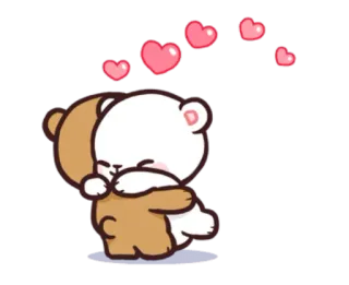 😍 urso, abraço, amor, fofo, corações, amizade telegram sticker