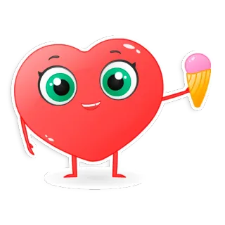 🍦 Herz, Eis, süß, Cartoon, Liebe, Emoji telegram sticker
