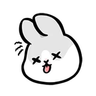 😋 兔子, 死亡, 卡通, 动物, 贴纸, 小兔子, 插图 telegram sticker