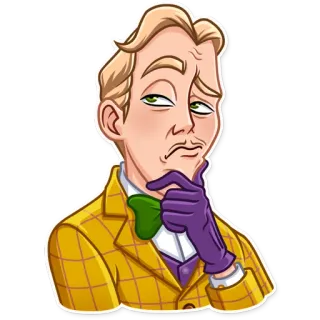 🤔 Desenho animado, Personagem, Pensando, Elegante, Entediado telegram sticker