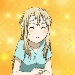 ✨ anime, girl, smiling, bandage, cute telegram sticker