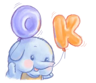 🍯 Elefant, Luftballon, süß, Cartoon, Tier telegram sticker