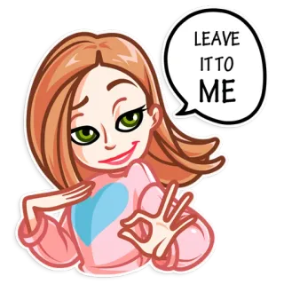 👌 LEAVE IT TO ME Cartoon, Mädchen, Ok, Verlassen, Herz telegram sticker