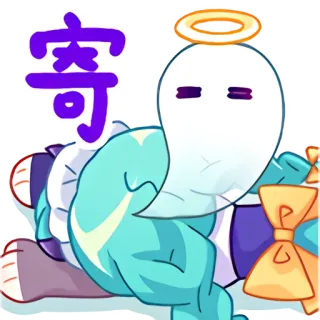 🤐 寄 Anime, Fantôme, Mignon, Autocollant, Halo telegram sticker