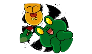 😱 лягушка, мультфильм, животное, персонаж, смешной whatsapp sticker