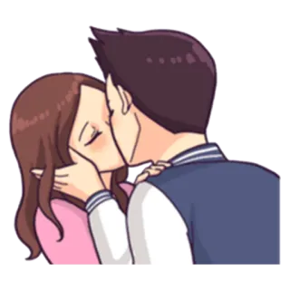 💋 bacio, amore, coppia, romantico, relazione telegram sticker