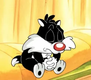 🧃 Sylvester Looney Tunes triste, dessin animé, chat, pleurs, Bébé Sylvestre telegram sticker
