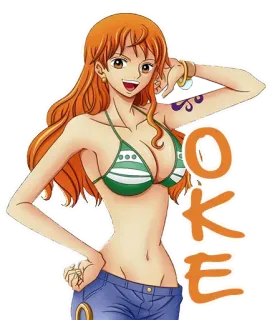 👌 Nami One Piece OKE Anime, One Piece, Nami, Pirata, Mangá, Garota whatsapp sticker