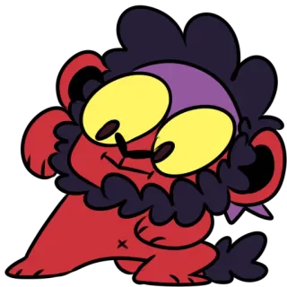 😳 Cartoon, Figur, Skurril, Rot, Lila, Süß telegram sticker