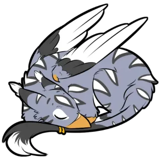 💤 animal, grifo, grifo, criatura mítica, dormindo, fofo telegram sticker