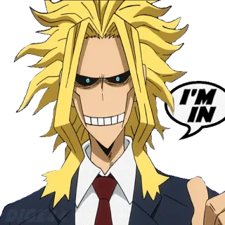 👌 All Might My Hero Academia I'M IN anime, hero, superhero, manga, character telegram sticker