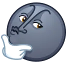 🤔 คิด, ไตร่ตรอง, ถาม, อีโมติคอน, สีหน้า, จริงจัง, หน้า, สีเทา telegram sticker