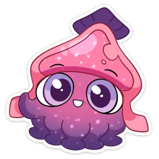 🤩 carino, cartone animato, viola, rosa, mostro, adesivo, kawaii, fantasy, occhi whatsapp sticker