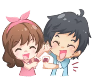 🥂 cute, couple, love, affection, happy whatsapp sticker