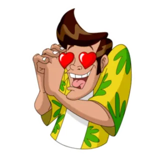 😍 Dibujo animado, Ojos, Corazón, Amor, Feliz, Personaje telegram sticker