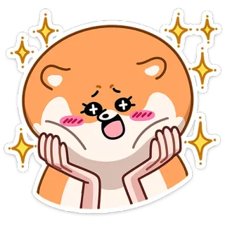 🤩 햄스터, 귀여운, 카와이, 반짝이, 행복한, 신나는, 동물 telegram sticker