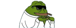 ☘ Pepe the Frog Лягушонок Пепе, Мем, Интернет-культура, Лягушка, Солнцезащитные очки, Сигара, Мультфильм telegram sticker