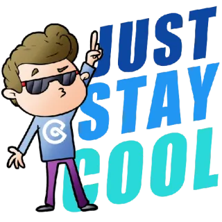 ✌ JUST STAY COOL fico, occhiali da sole, cartone animato, rilassante, divertente telegram sticker