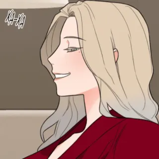 😩 ХА-ХА femme, dessin animé, sourire, blonde, rire telegram sticker